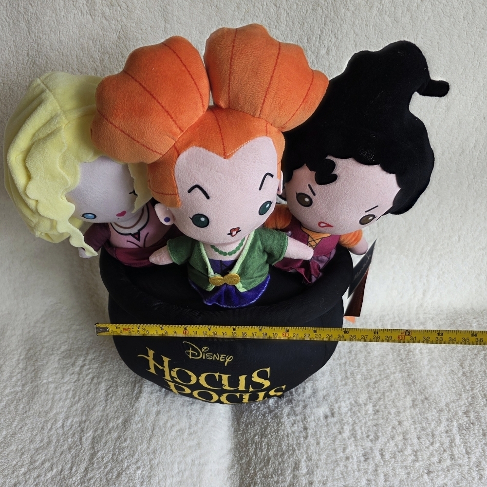 NWT Halloween Disney Hocus Pocus Sanderson Sisters Cauldron Plush Greeter Large - Picture 5 of 6